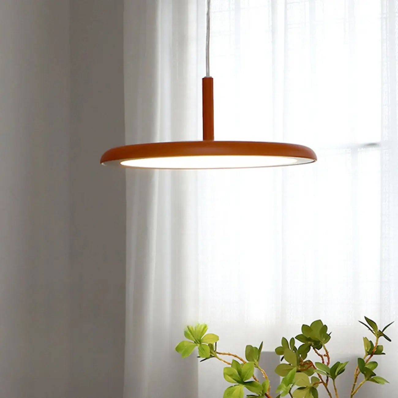 Modern Round LED Pendant Light Adjustable Length for Dining