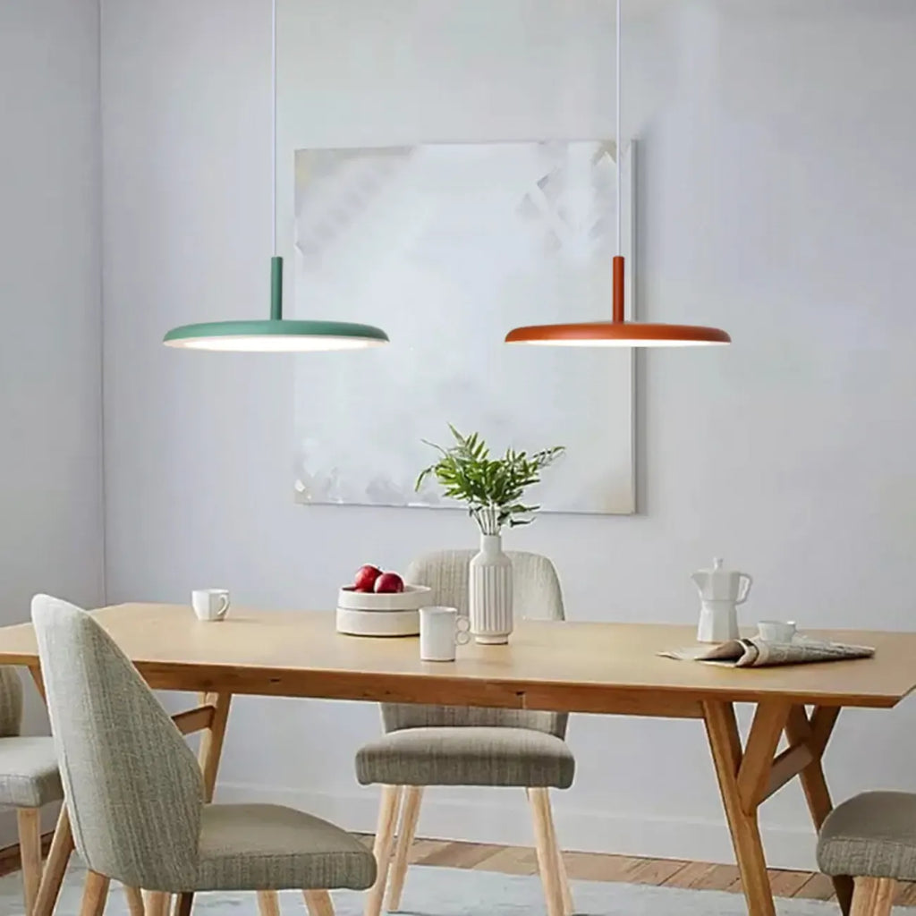 Modern Round LED Pendant Light Adjustable Length for Dining