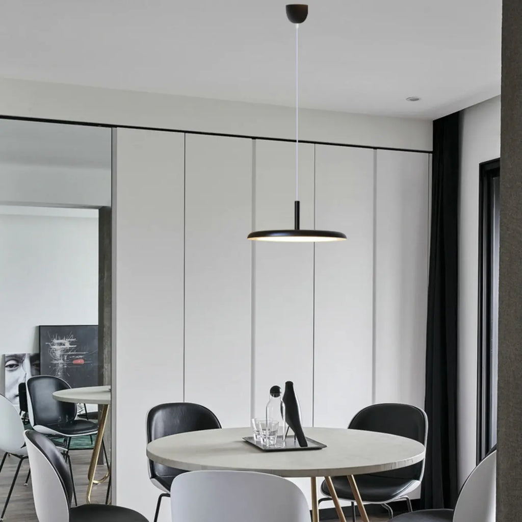 Modern Round LED Pendant Light Adjustable Length for Dining