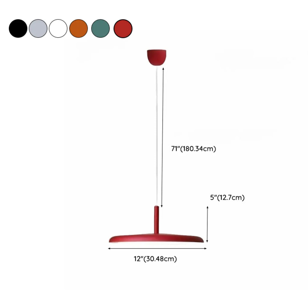 Modern Round LED Pendant Light Adjustable Length for Dining