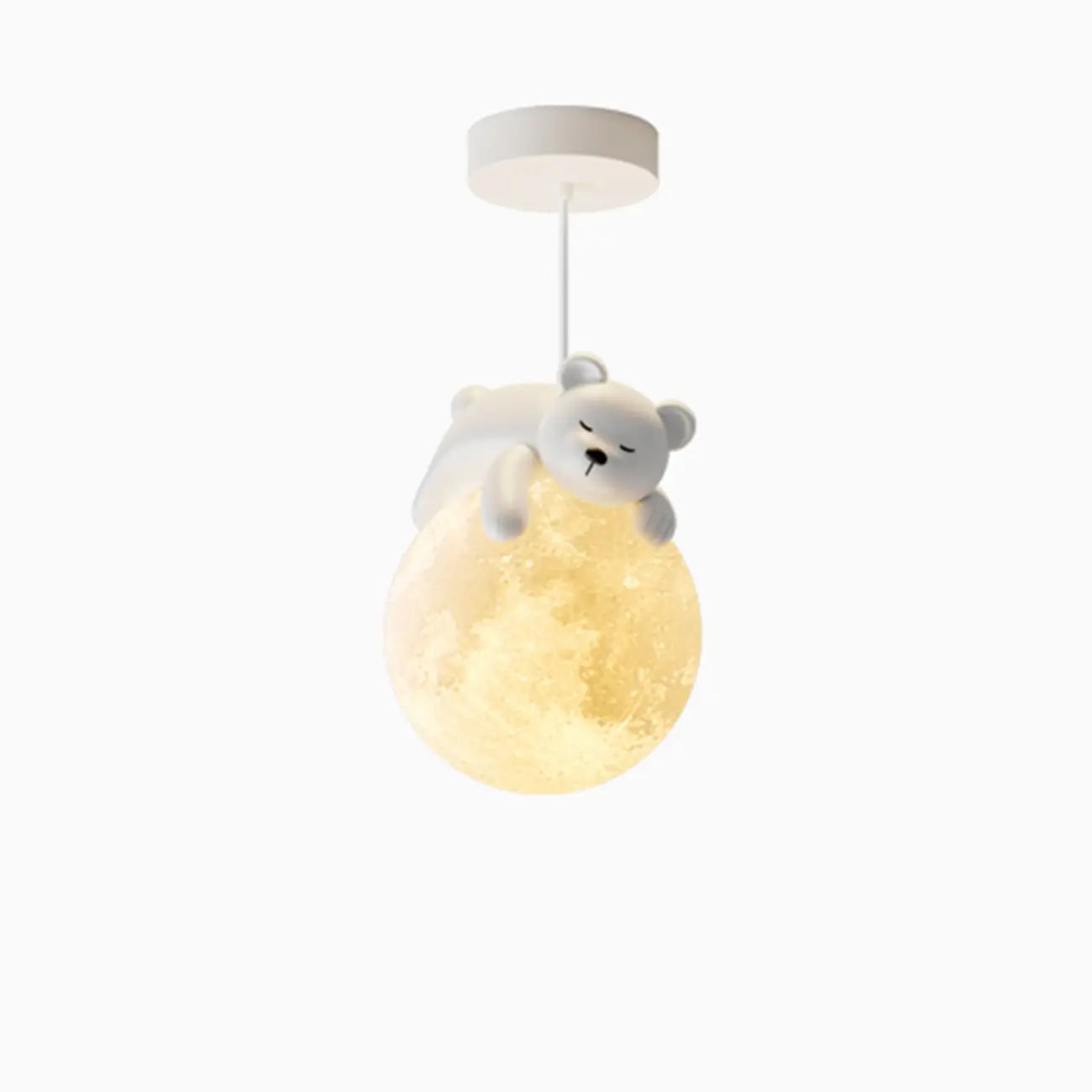 Cartoon Animal White Metal Acrylic Globe Pendant Light