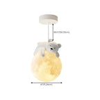 Cartoon Animal White Metal Acrylic Globe Pendant Light