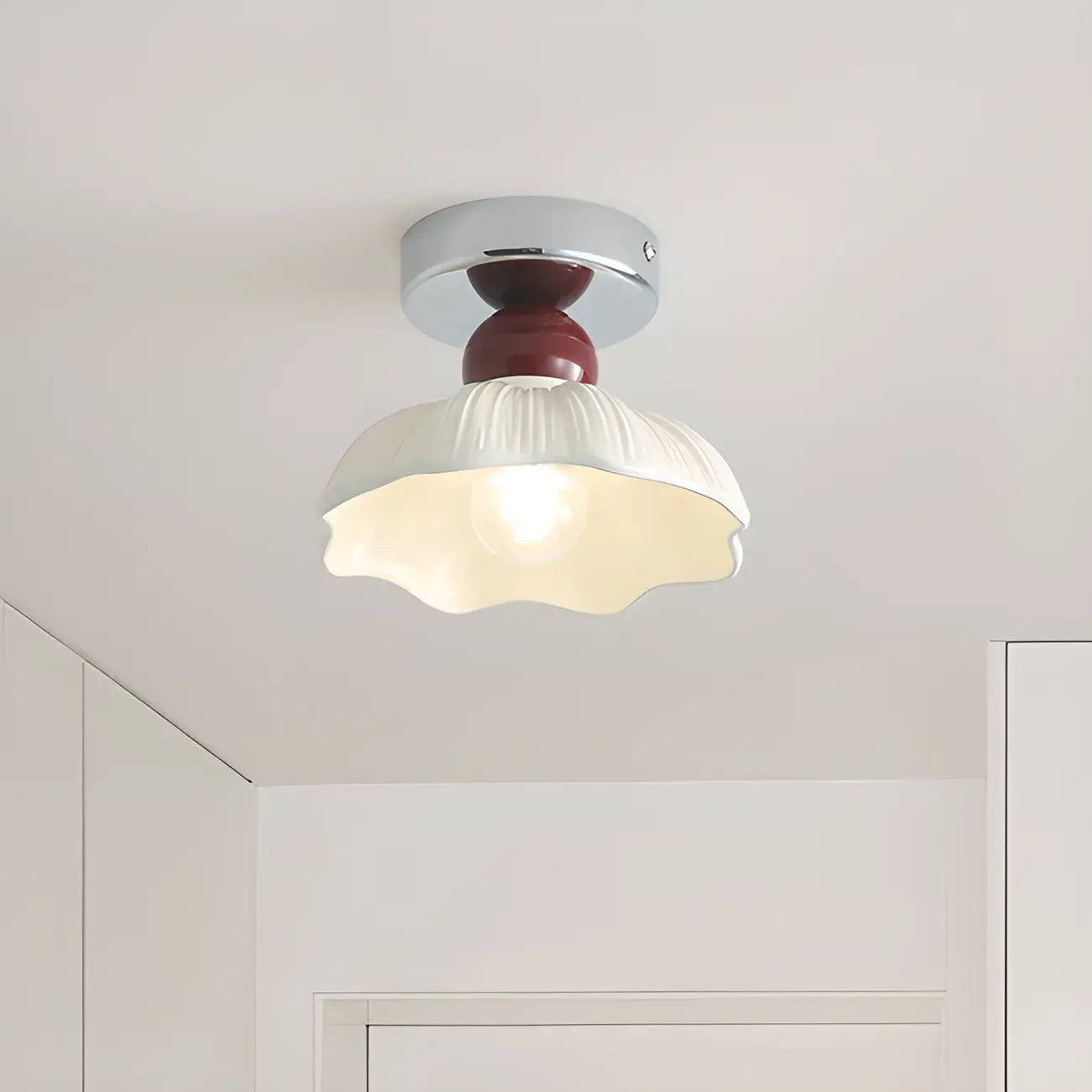 Elegant Resin LED Semi Flush Ceiling Light for Home Decor