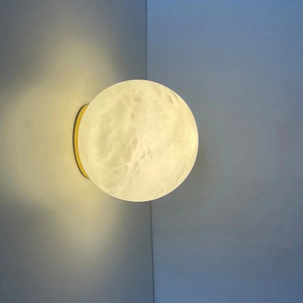 Art Deco Globe Wall Light with Gold Metal Base
