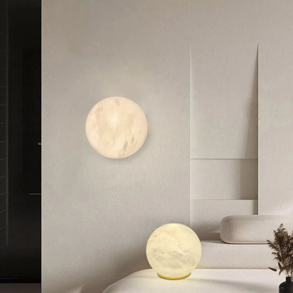 Art Deco Globe Wall Light with Gold Metal Base