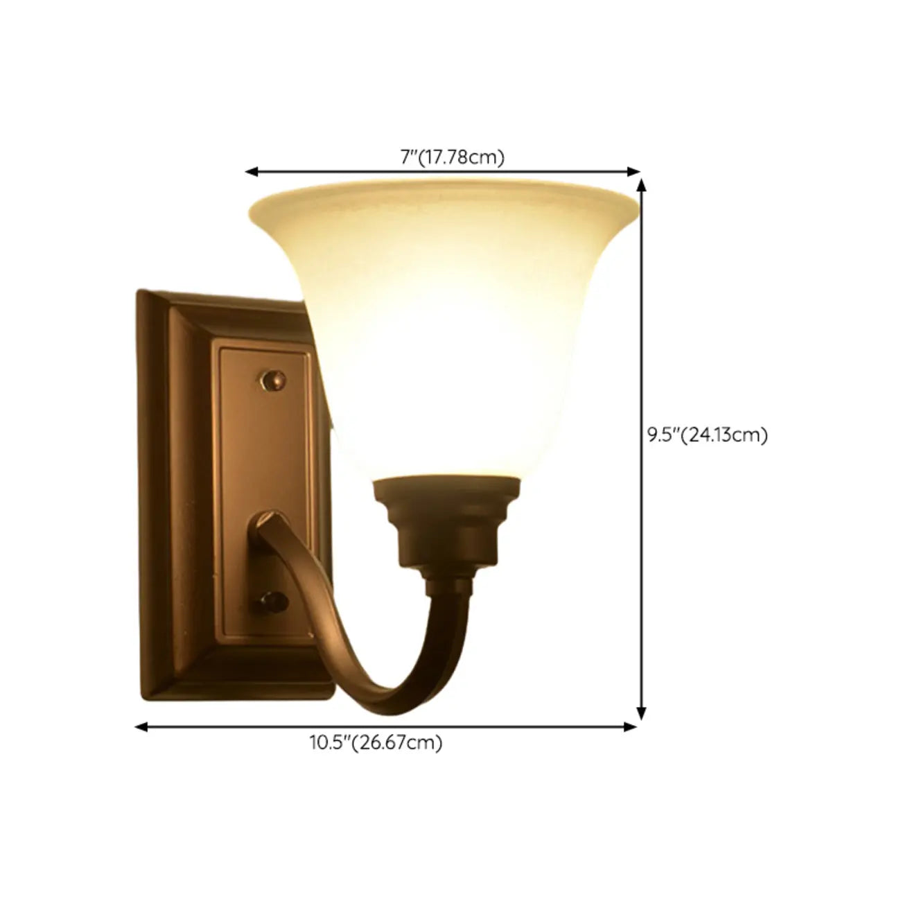Classic Modern Bell Glass Wall Vanity Light for Bathroom