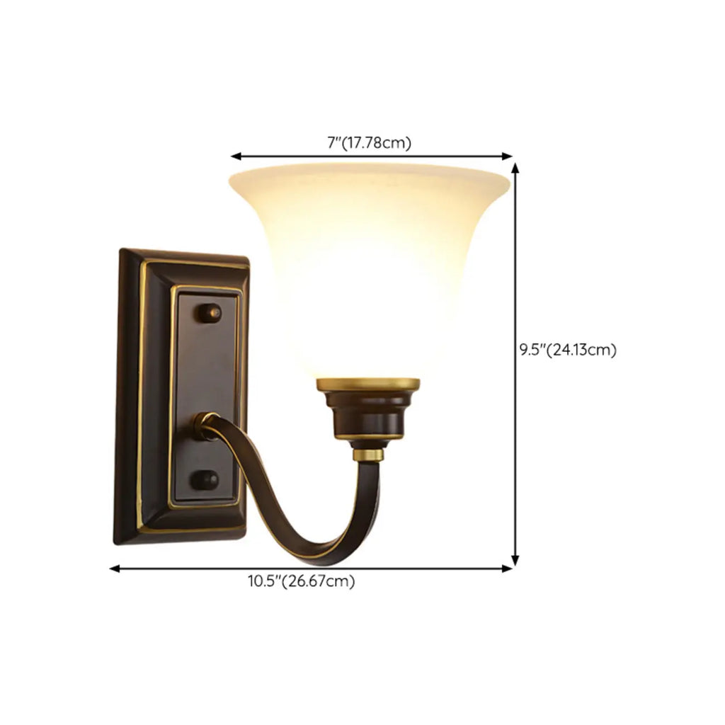 Classic Modern Bell Glass Wall Vanity Light for Bathroom