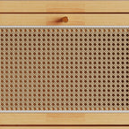Bohemian Solid Wood Shoe Storage with Rattan Doors