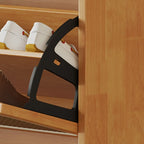 Bohemian Solid Wood Shoe Storage with Rattan Doors