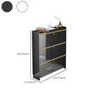 Entryway Glam Black Shoe Storage with Adjustable Shelves
