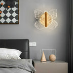 Dimmable Crystal Butterfly Wall Sconce for Bedroom Decor