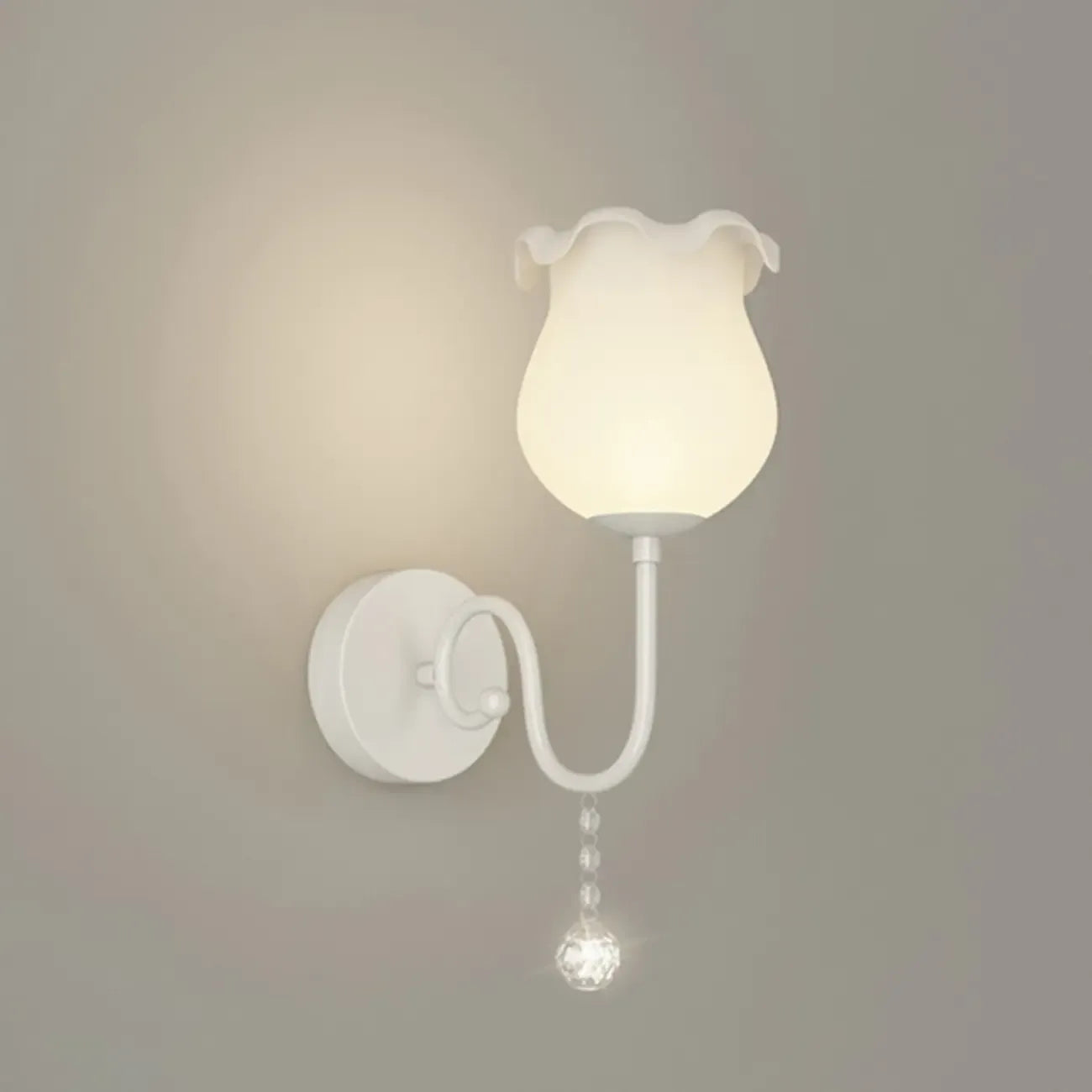 15 to 19 Inch Floral Wall Sconce with Glass Shade for Bedroom