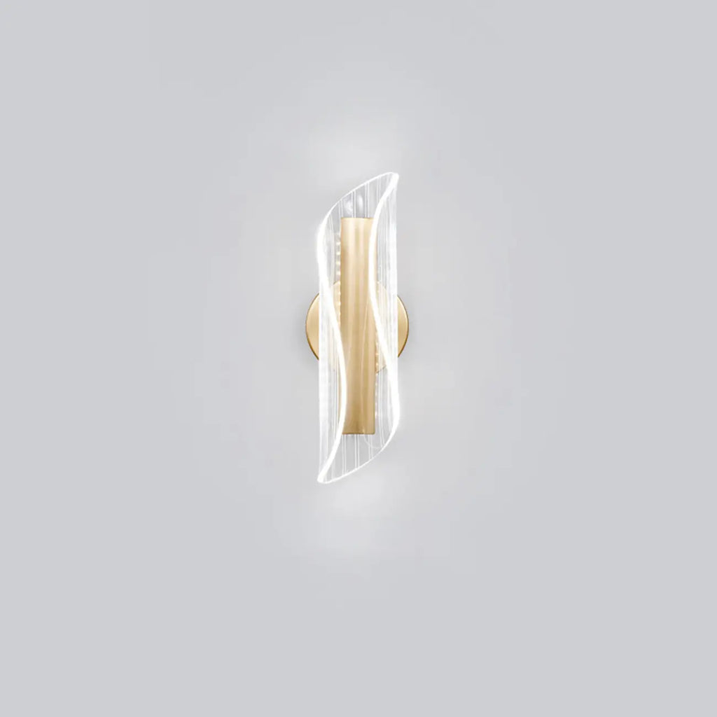 Art Deco Gold Metal and Acrylic LED Wall Sconce