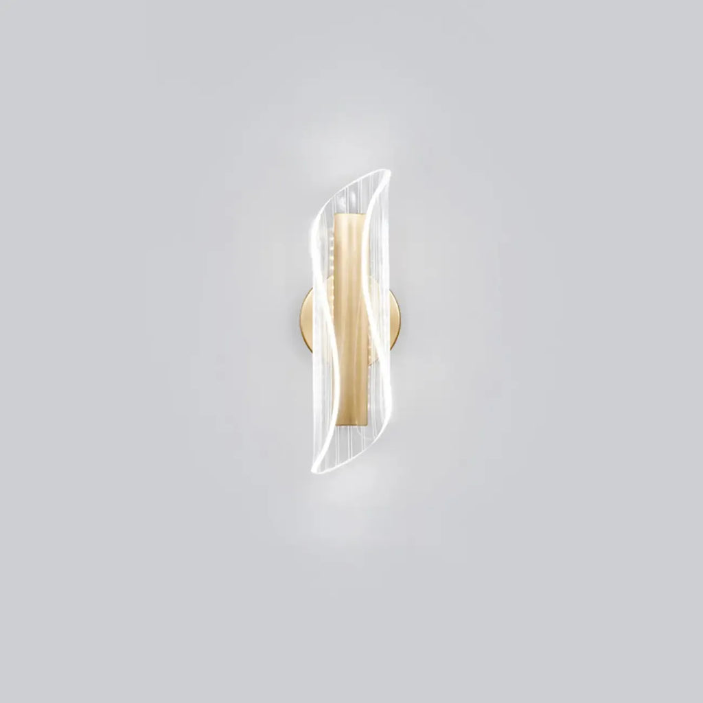 Art Deco Gold Metal and Acrylic LED Wall Sconce