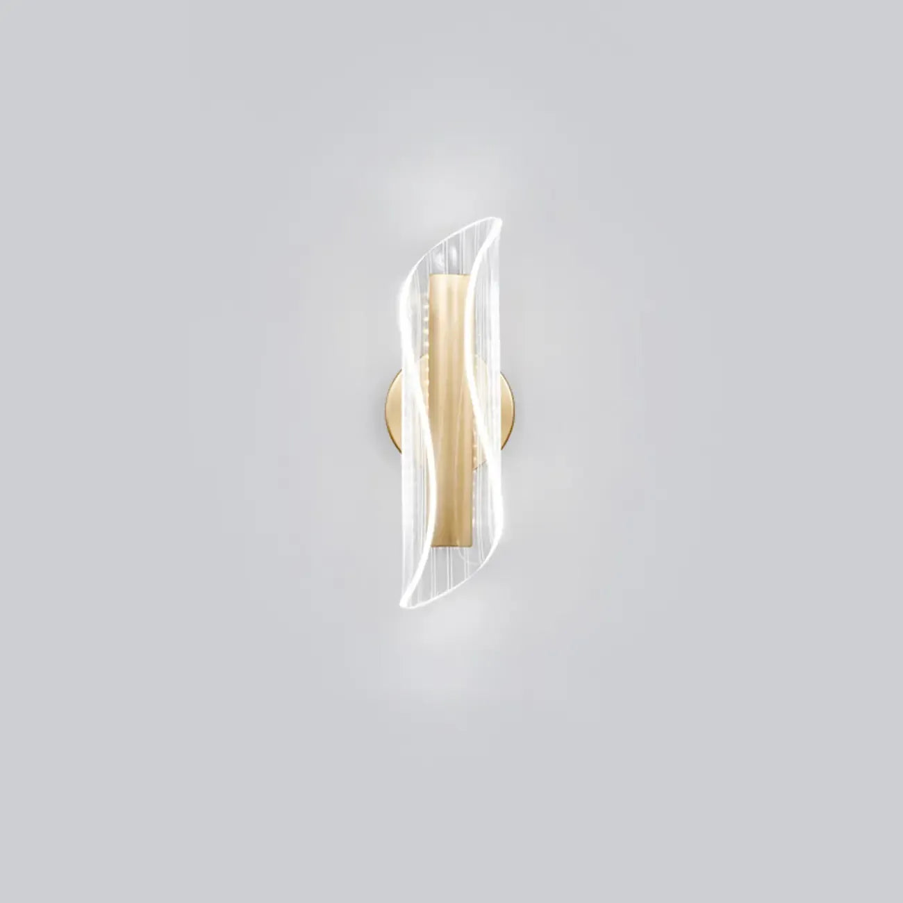Art Deco Gold Metal and Acrylic LED Wall Sconce