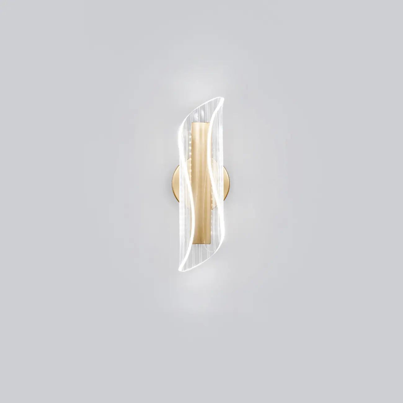 Art Deco Gold Metal and Acrylic LED Wall Sconce