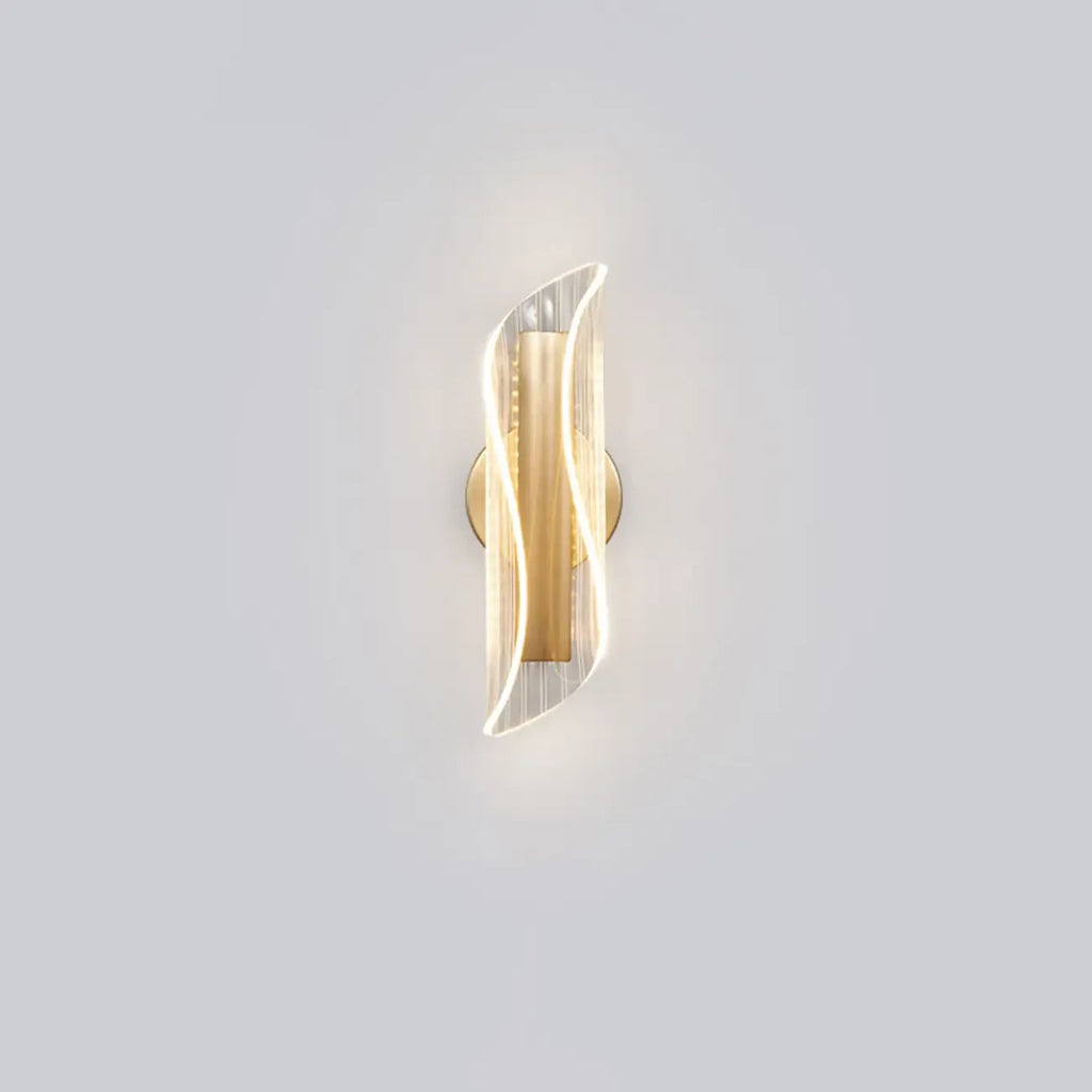Art Deco Gold Metal and Acrylic LED Wall Sconce