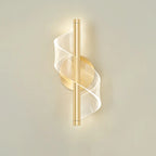 Art Deco Gold Metal and Acrylic LED Wall Sconce