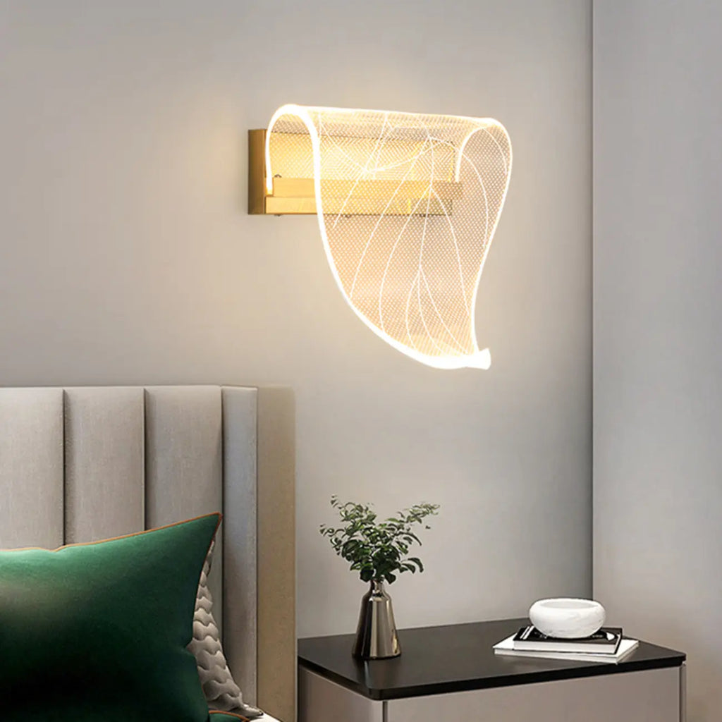 Artistic Gold Dimmable LED Wall Sconce for Bedroom Lighting