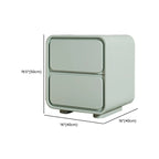 Modern Bedside Table with 2 Drawers - Beige Nightstand