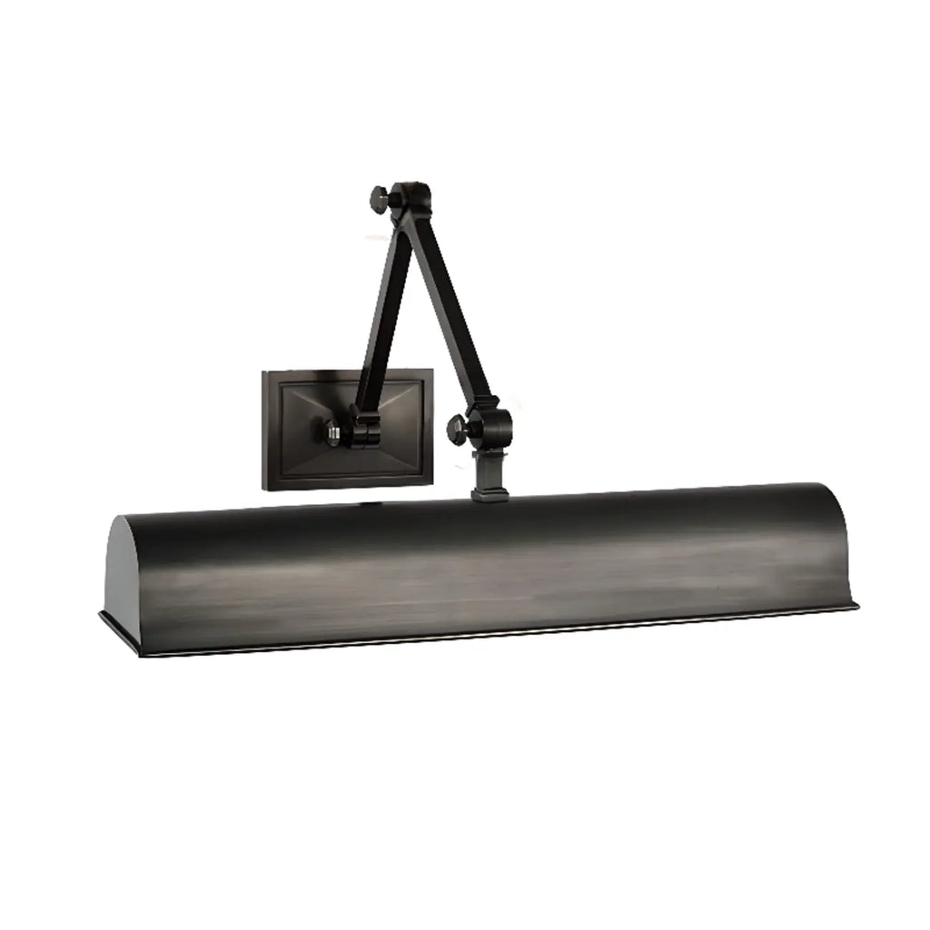 2-Light Metal Swing Arm Wall Light with Long Shade