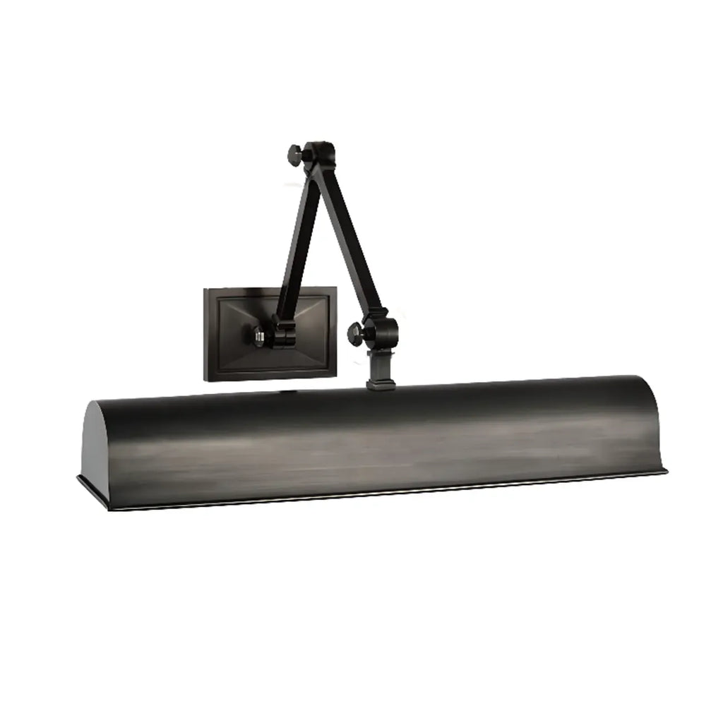 2-Light Metal Swing Arm Wall Light with Long Shade