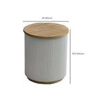 Scandinavian Wood Gray Cylinder Coffee Table with 2 Drawers