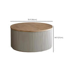 Scandinavian Wood Gray Cylinder Coffee Table with 2 Drawers