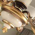 Adjustable Dining Room Gold Glass Bell Shape Up Light Chandelier