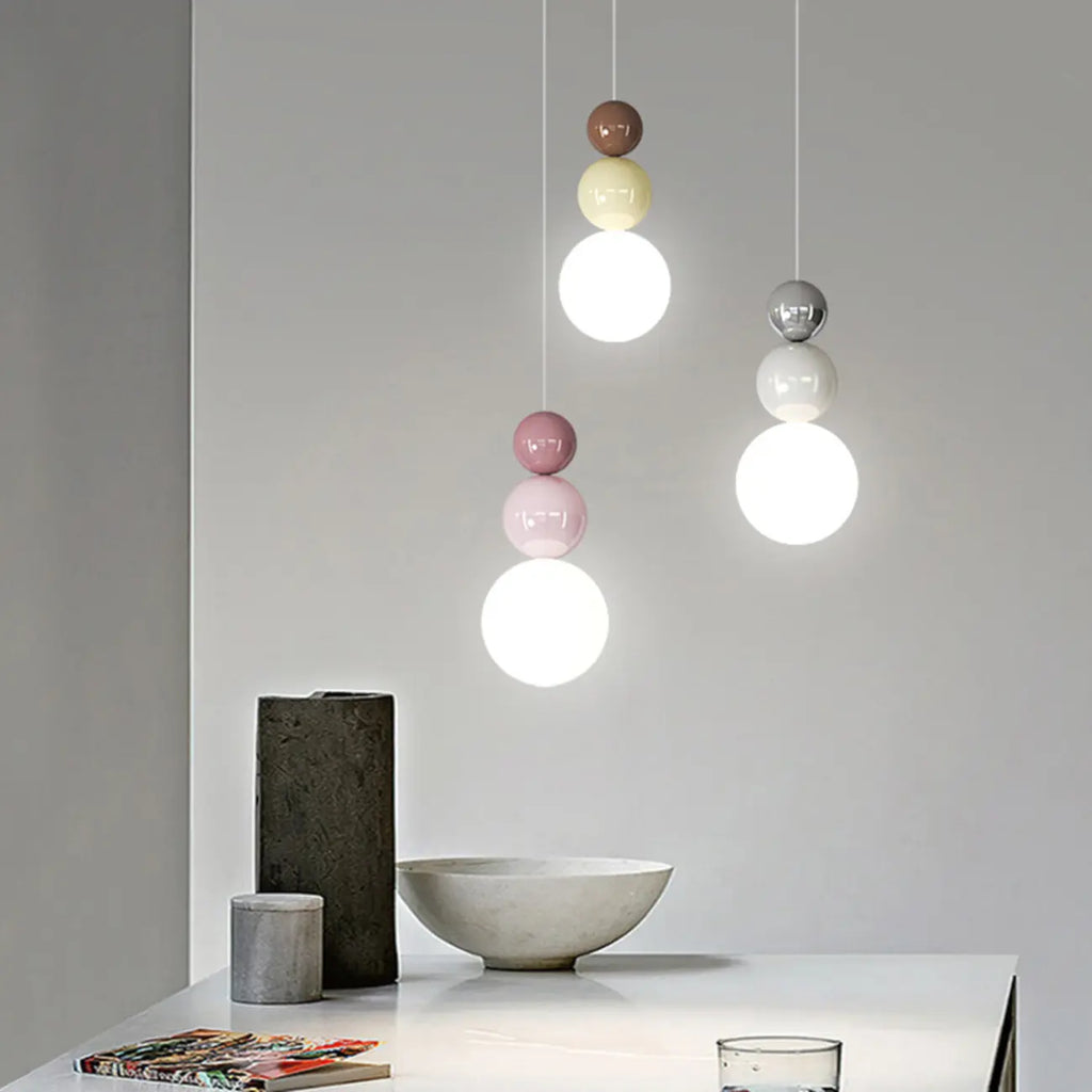Contemporary Globe Pendant Light with Adjustable Cords for Dining
