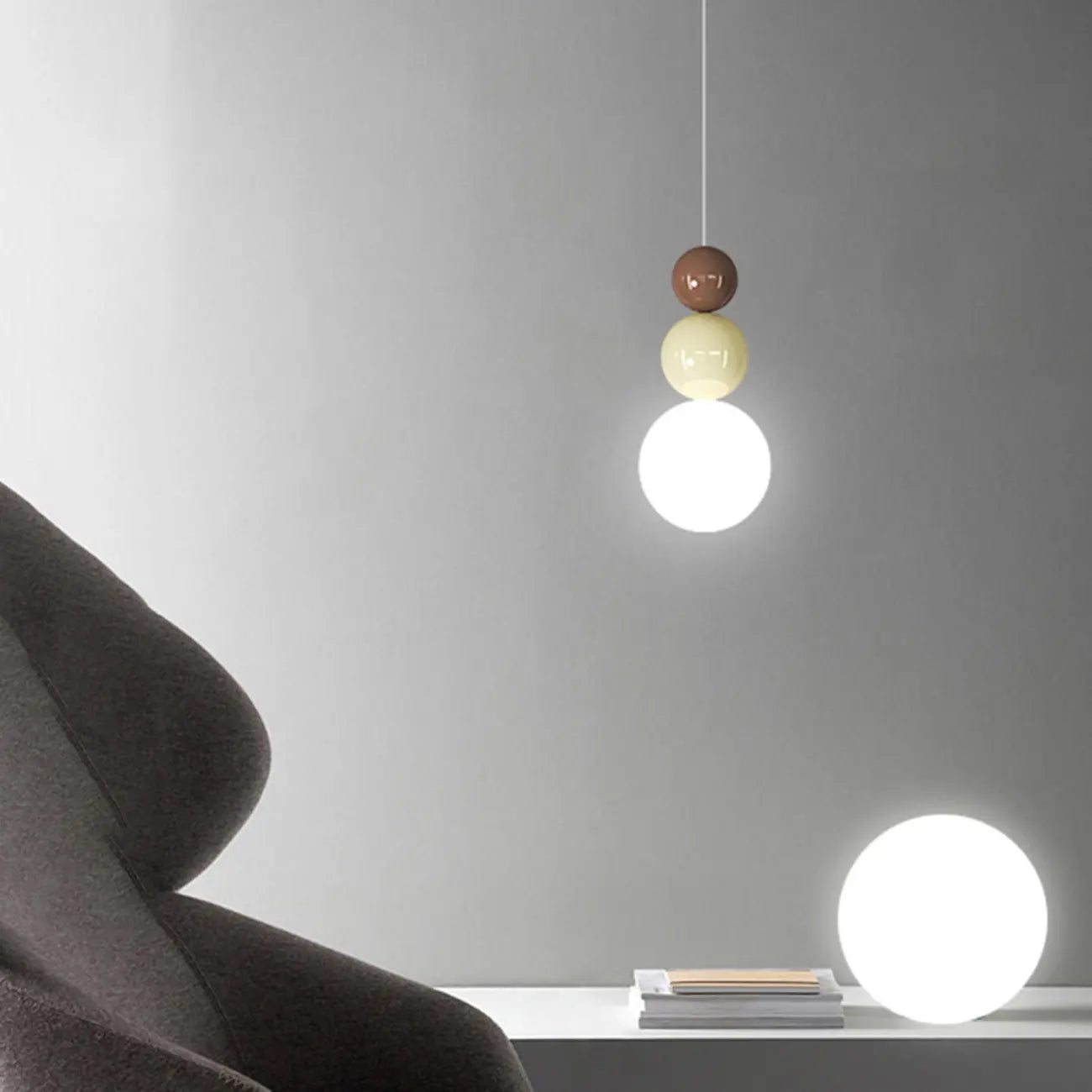Contemporary Globe Pendant Light with Adjustable Cords for Dining