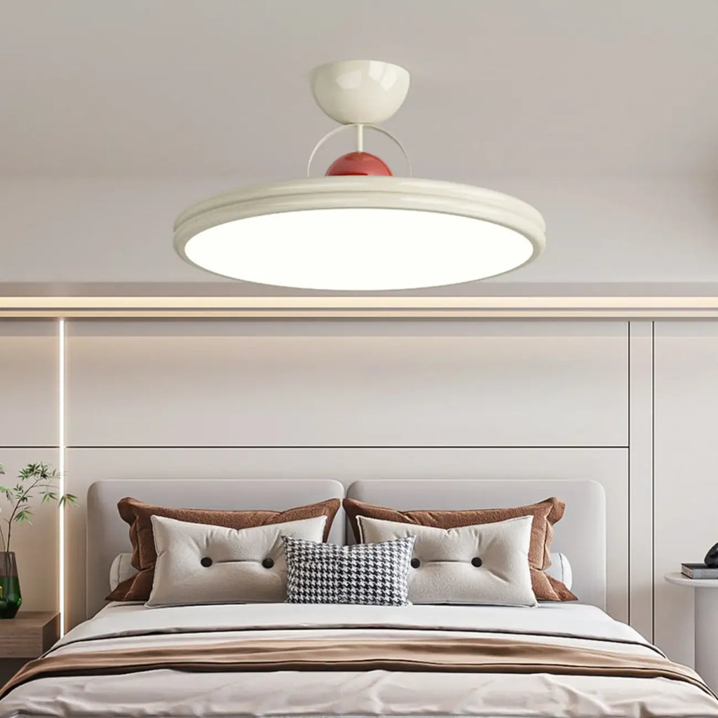 Dimmable Circle Semi-Flush LED Ceiling Light for Bedroom