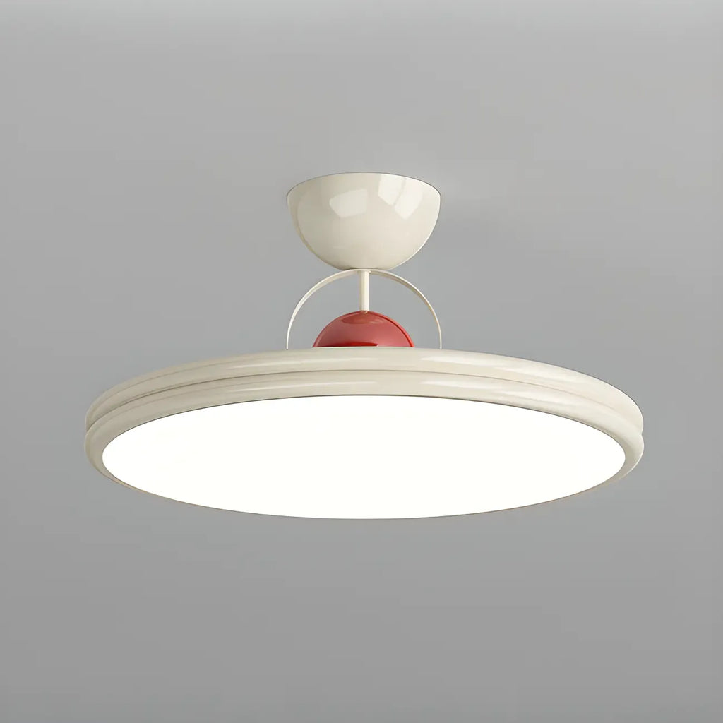 Dimmable Circle Semi-Flush LED Ceiling Light for Bedroom