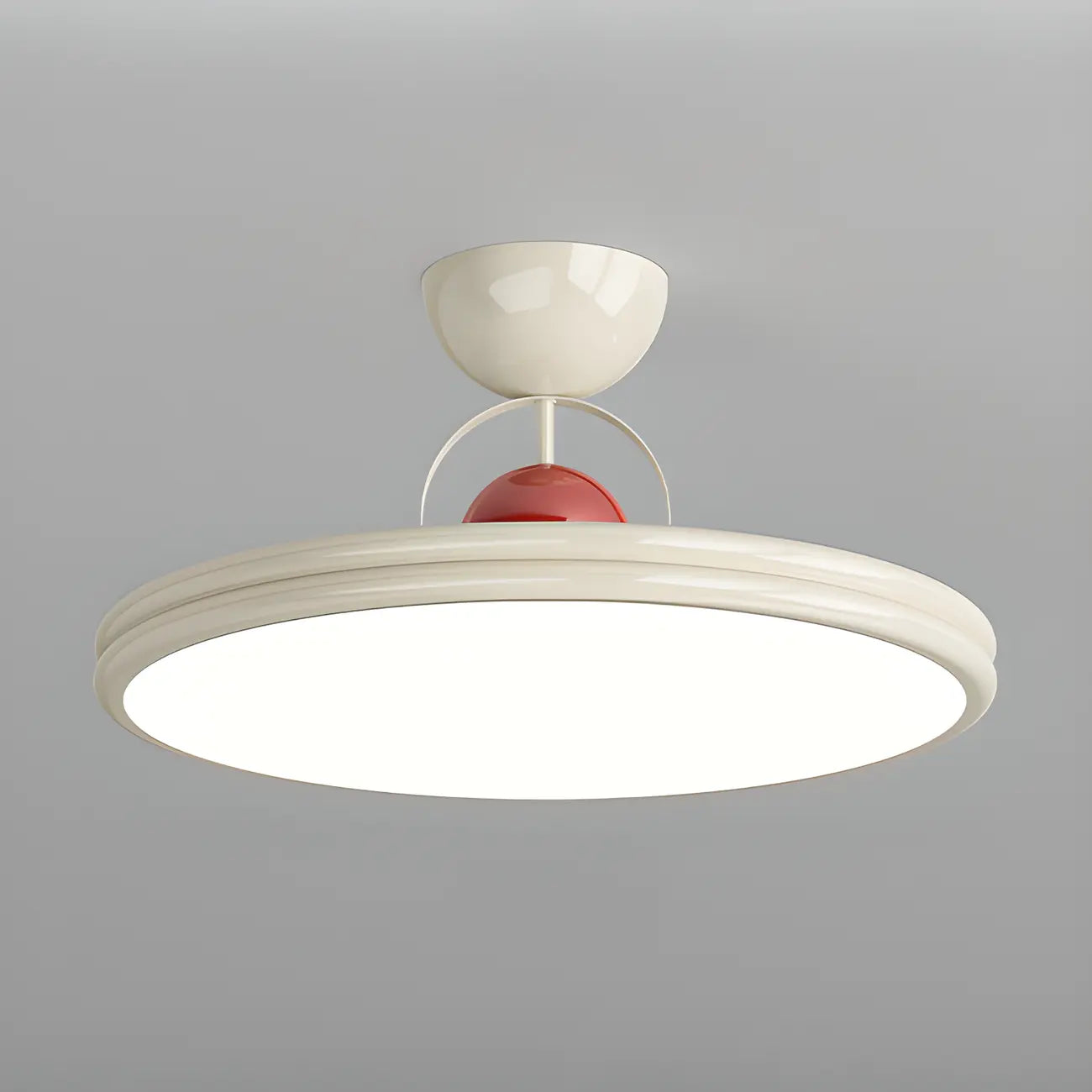 Dimmable Circle Semi-Flush LED Ceiling Light for Bedroom