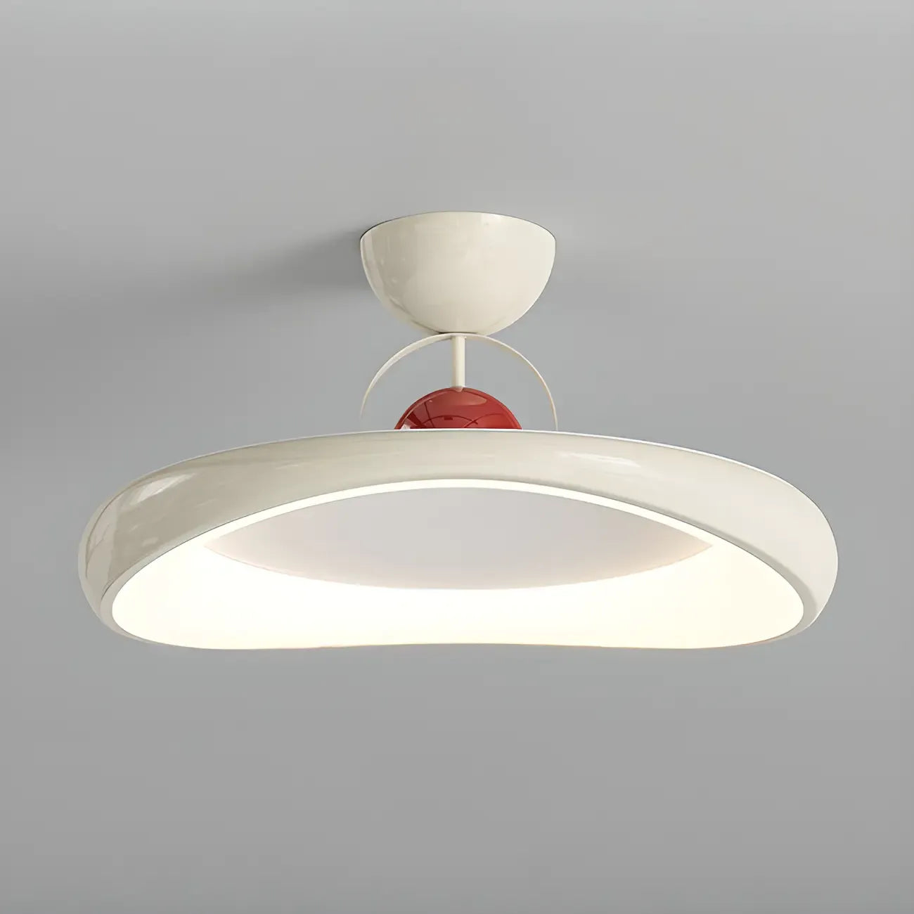 Dimmable Circle Semi-Flush LED Ceiling Light for Bedroom