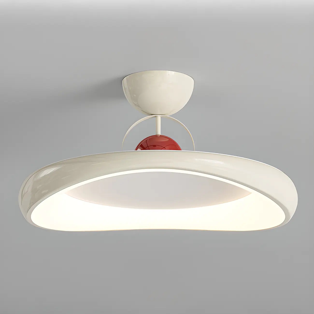 Dimmable Circle Semi-Flush LED Ceiling Light for Bedroom