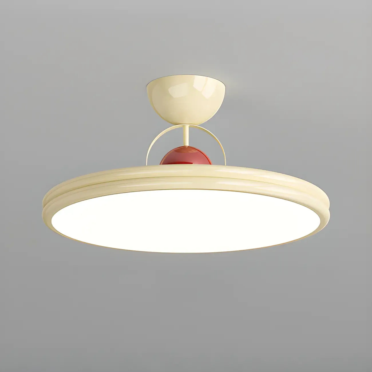 Dimmable Circle Semi-Flush LED Ceiling Light for Bedroom