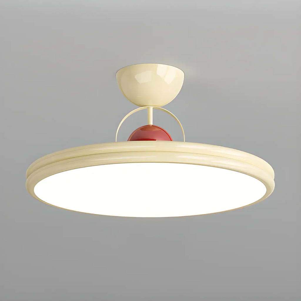 Dimmable Circle Semi-Flush LED Ceiling Light for Bedroom