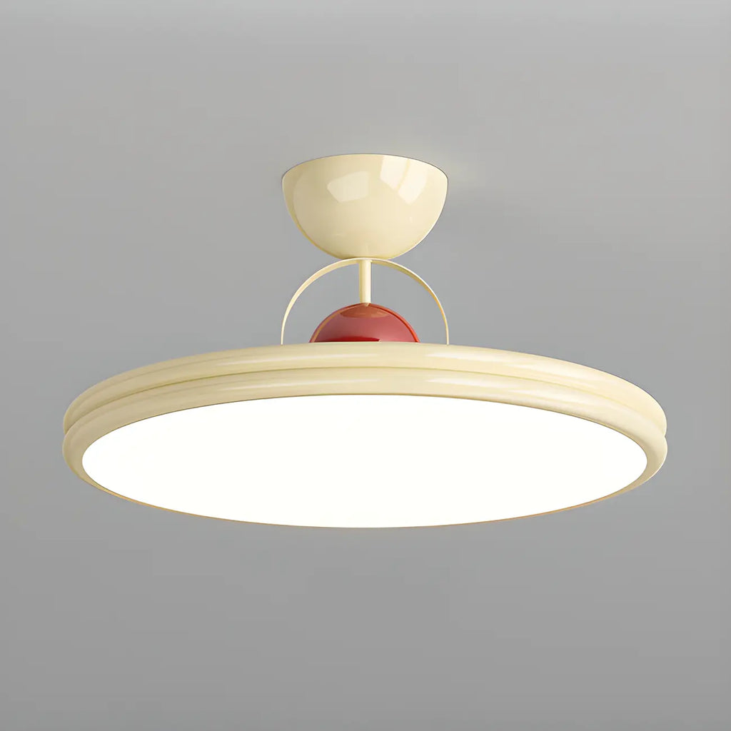 Dimmable Circle Semi-Flush LED Ceiling Light for Bedroom