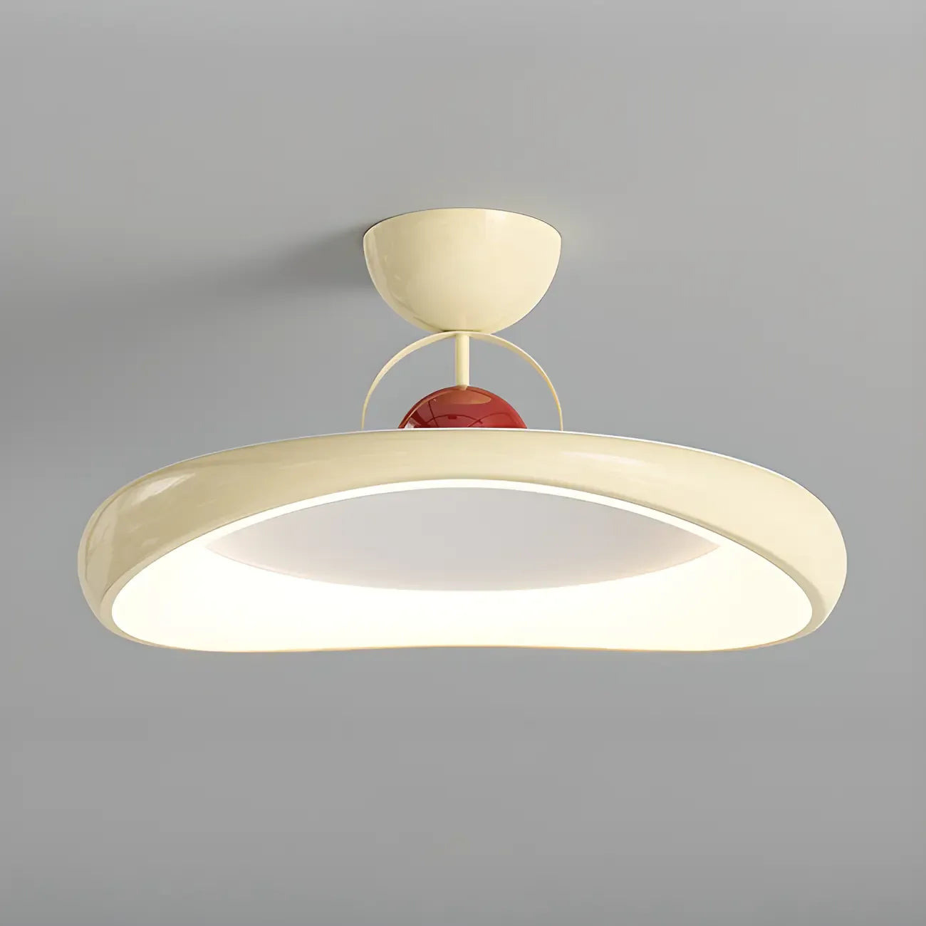 Dimmable Circle Semi-Flush LED Ceiling Light for Bedroom