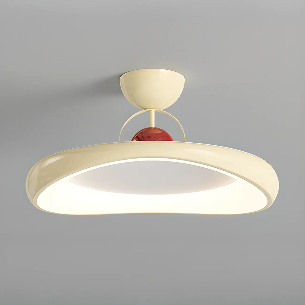 Dimmable Circle Semi-Flush LED Ceiling Light for Bedroom