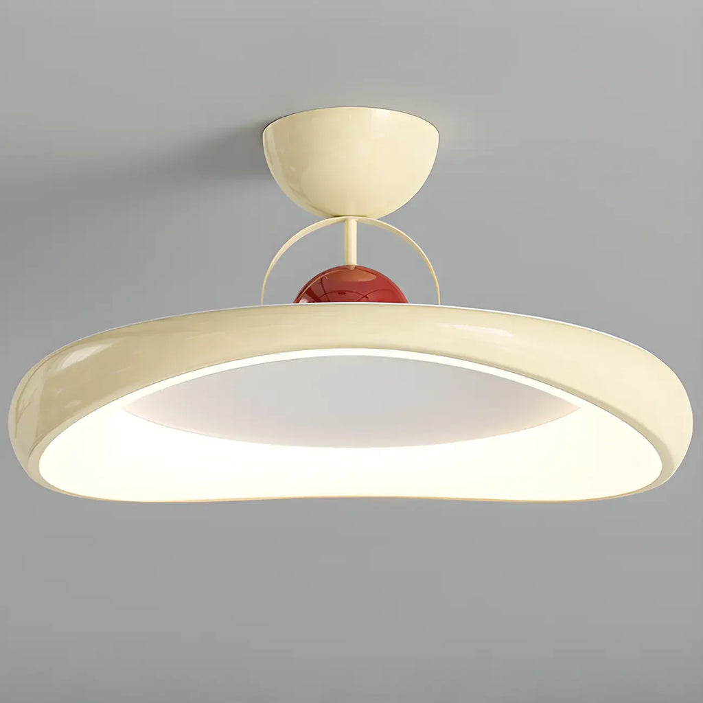 Dimmable Circle Semi-Flush LED Ceiling Light for Bedroom