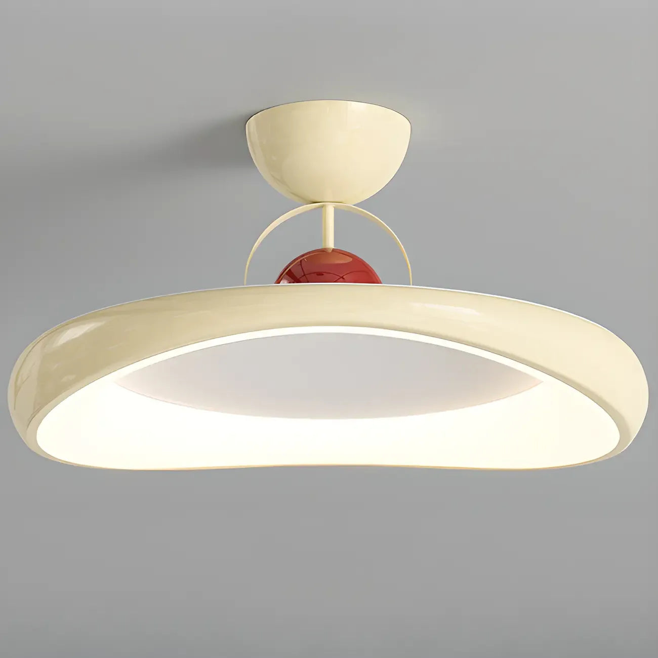 Dimmable Circle Semi-Flush LED Ceiling Light for Bedroom