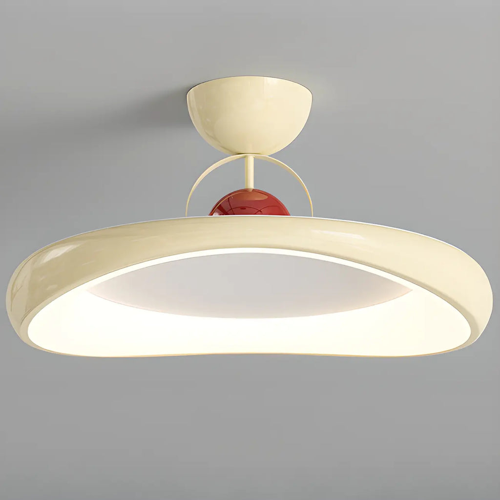 Dimmable Circle Semi-Flush LED Ceiling Light for Bedroom