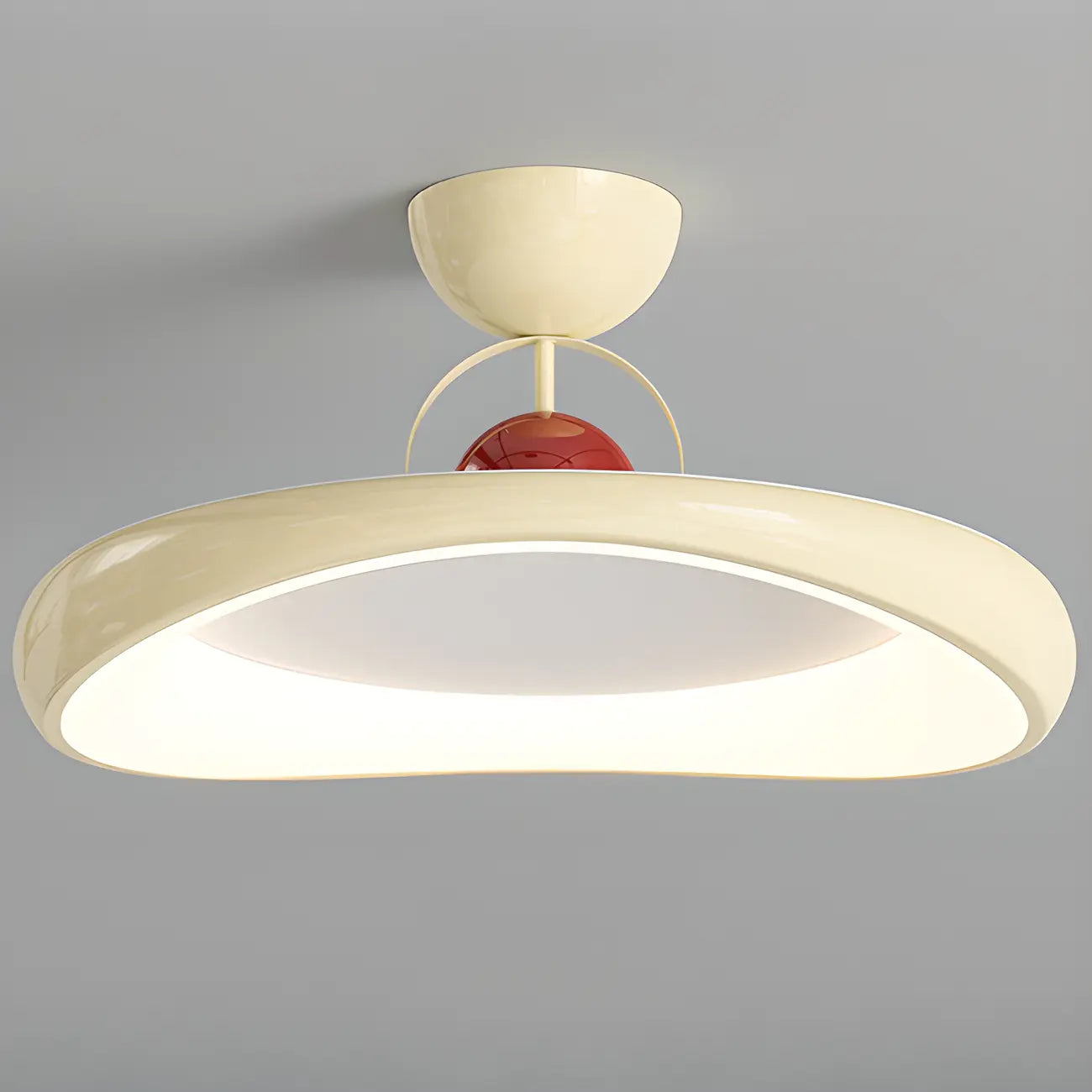 Dimmable Circle Semi-Flush LED Ceiling Light for Bedroom