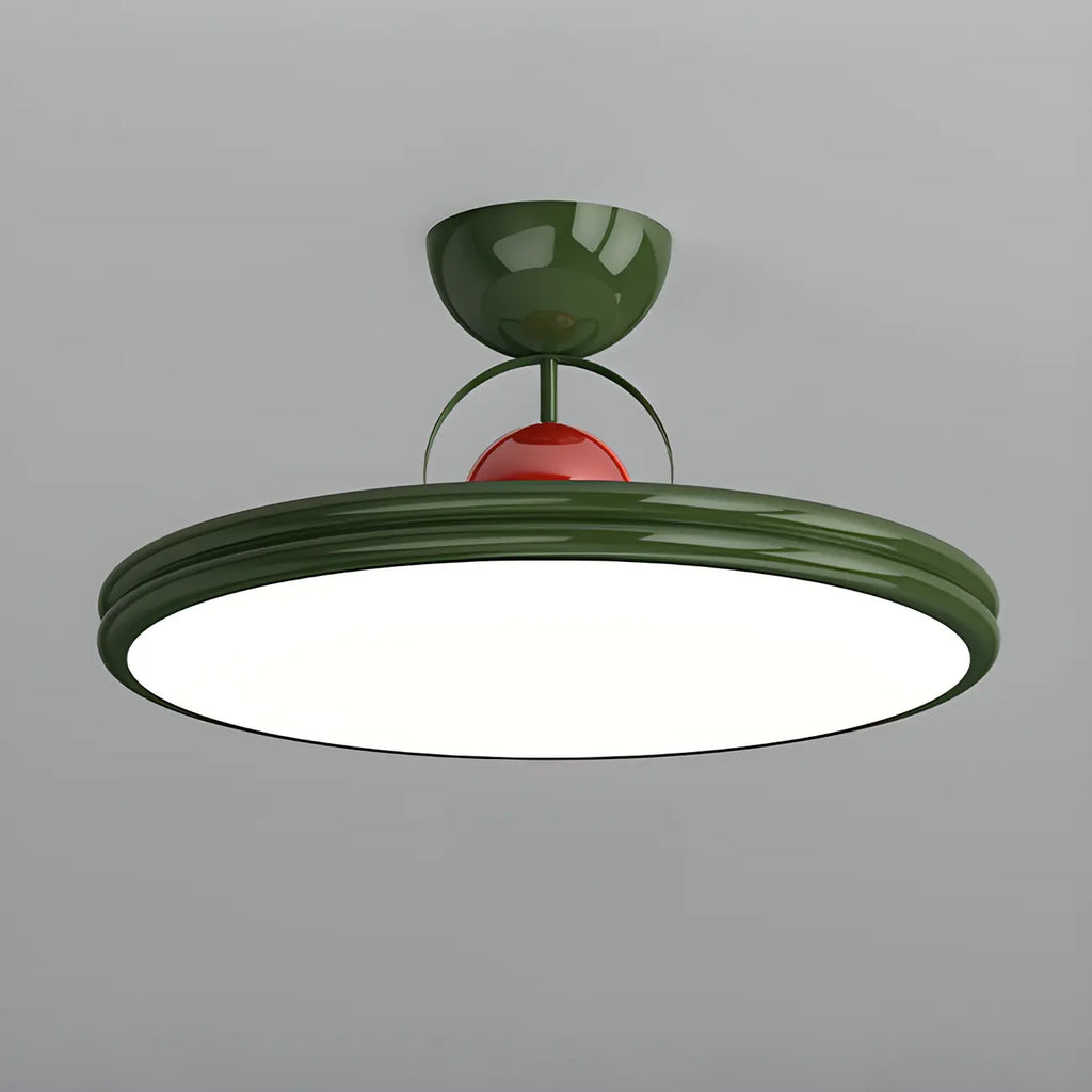 Dimmable Circle Semi-Flush LED Ceiling Light for Bedroom