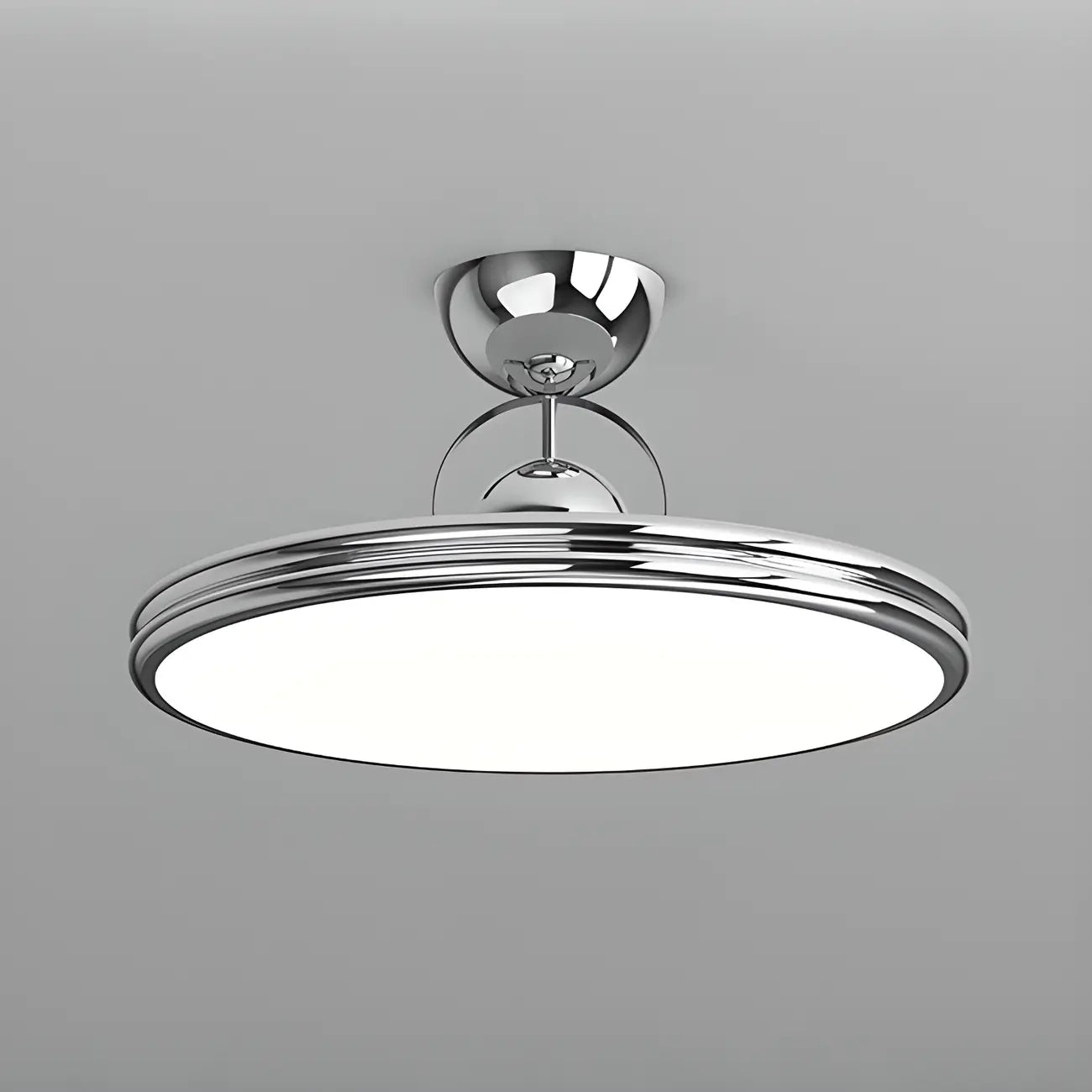 Dimmable Circle Semi-Flush LED Ceiling Light for Bedroom