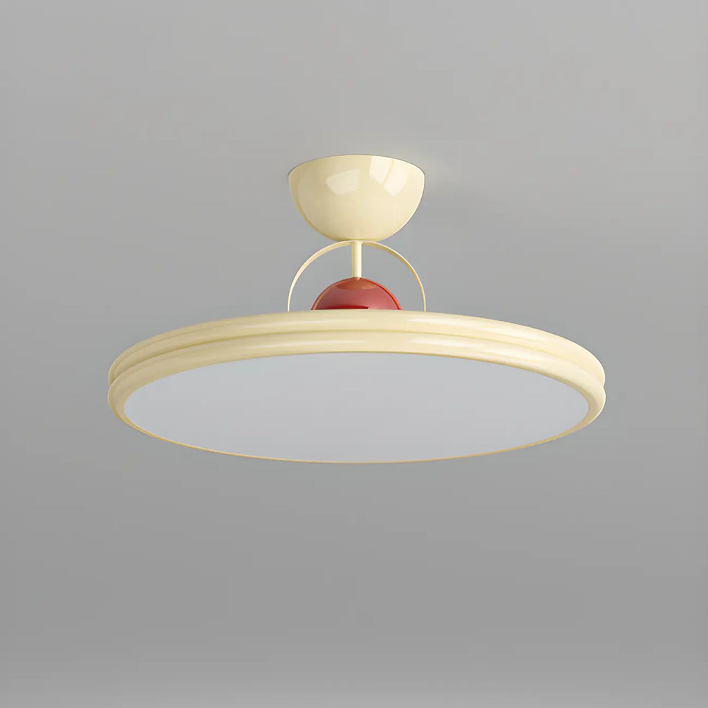 Dimmable Circle Semi-Flush LED Ceiling Light for Bedroom