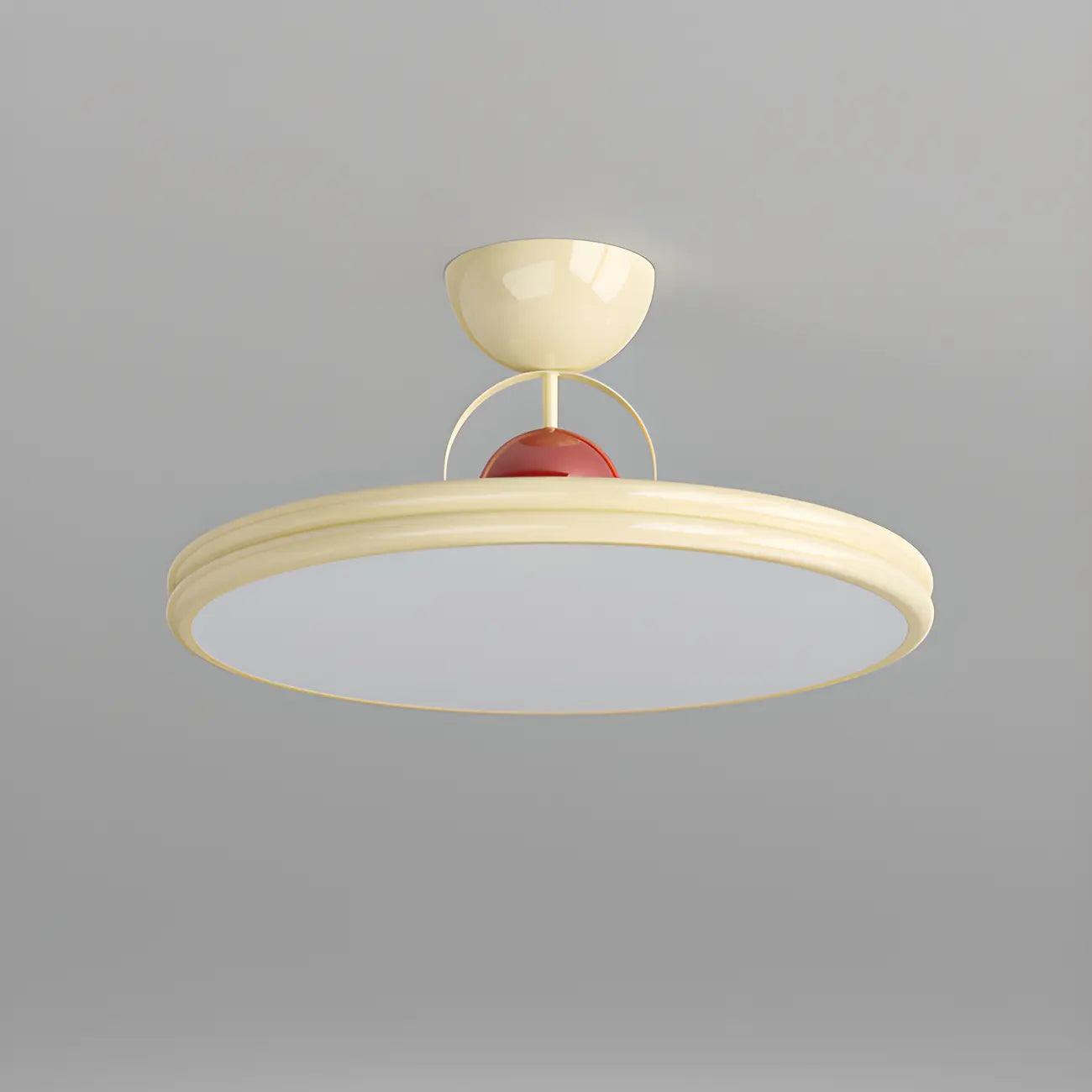 Dimmable Circle Semi-Flush LED Ceiling Light for Bedroom