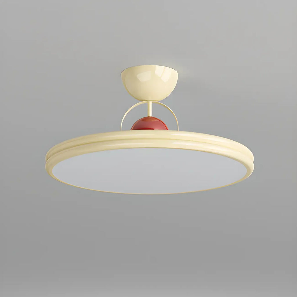 Dimmable Circle Semi-Flush LED Ceiling Light for Bedroom